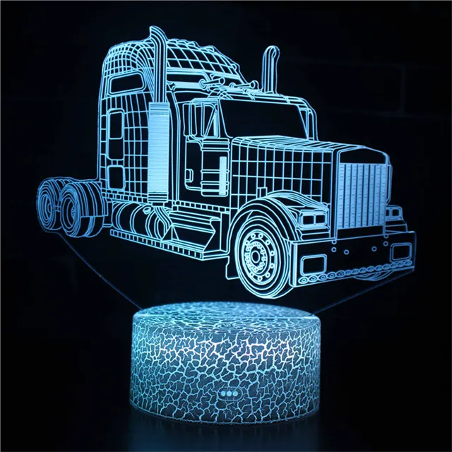 Lampe led 3D Camion Scania, semi, veilleuse, chevet, néon, déco