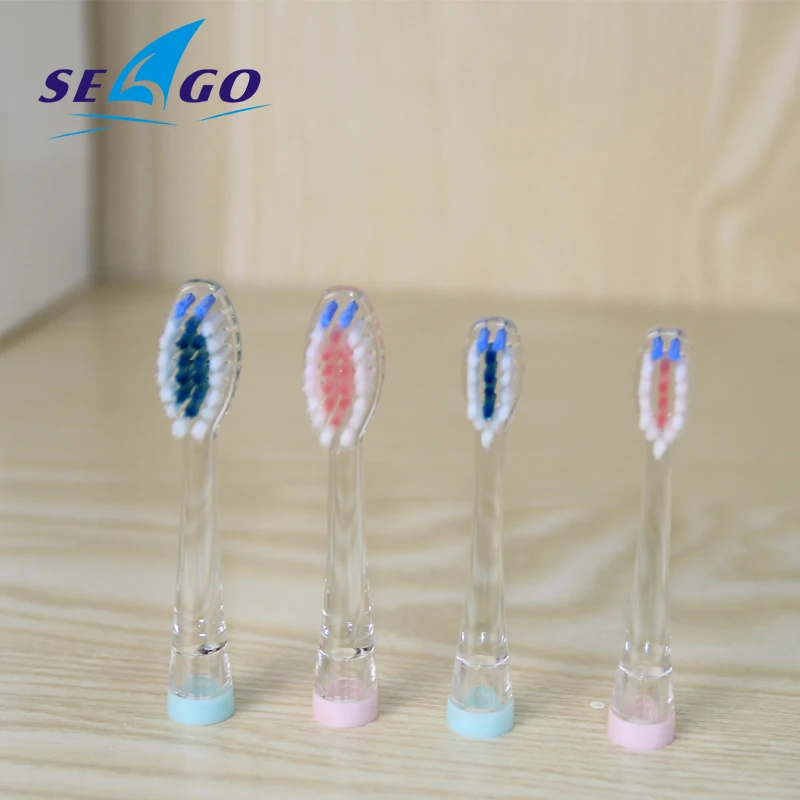 

SEAGO 4Pcs/Set Kids Electric Toothbrush Heads Tooth brush Replacement Brush Head for SG977 SG677 sg513 Soft-bristled 4 Colors