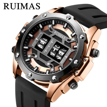

Fashion Sport Watch for Men Gold Stainless Steel Military Quality Silicone Strap Waterproof Quartz Wristwatch Reloj Hombre Gift