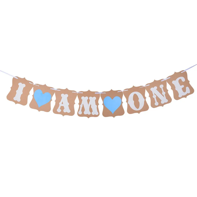 Baby Shower Baby First Birthday Decoration Boy Girl Number One Balloon Banner My First 1 One Year 1st Party Decoration Supplies - Цвет: Z24-blue Im one