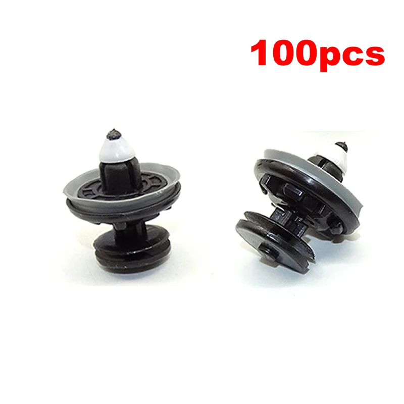 100pcs Накладки для межкомнатных дверей автомобиля с пластиковыми заклепками, фиксатор бампера для Фольксваген Т5 транспортер - Название цвета: 100pcs