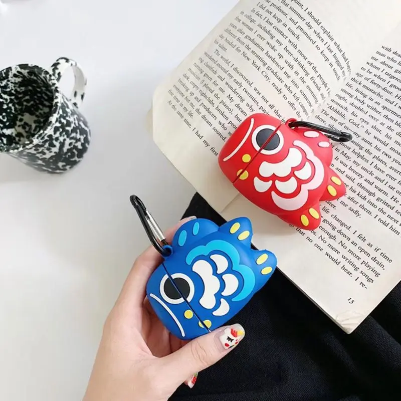 Милый карп шаблон Защитный чехол силиконовый чехол с карабином для AirPods 1/2