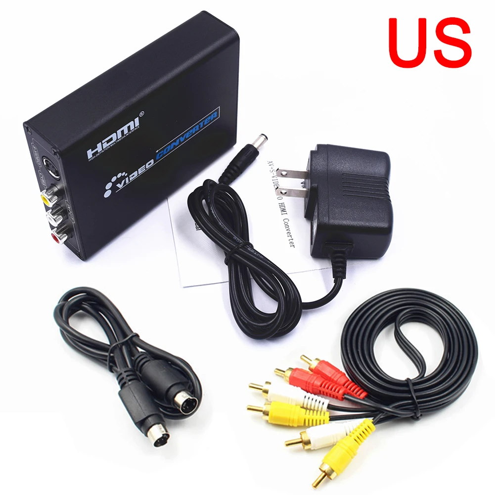 AV S-Video CVBS к HDMI аудио конвертер AV CVBS+ S-VIDEO Композитный S-video 1080P адаптер Upscaler HD 3RCA Для ПК Xbox PS3 tv