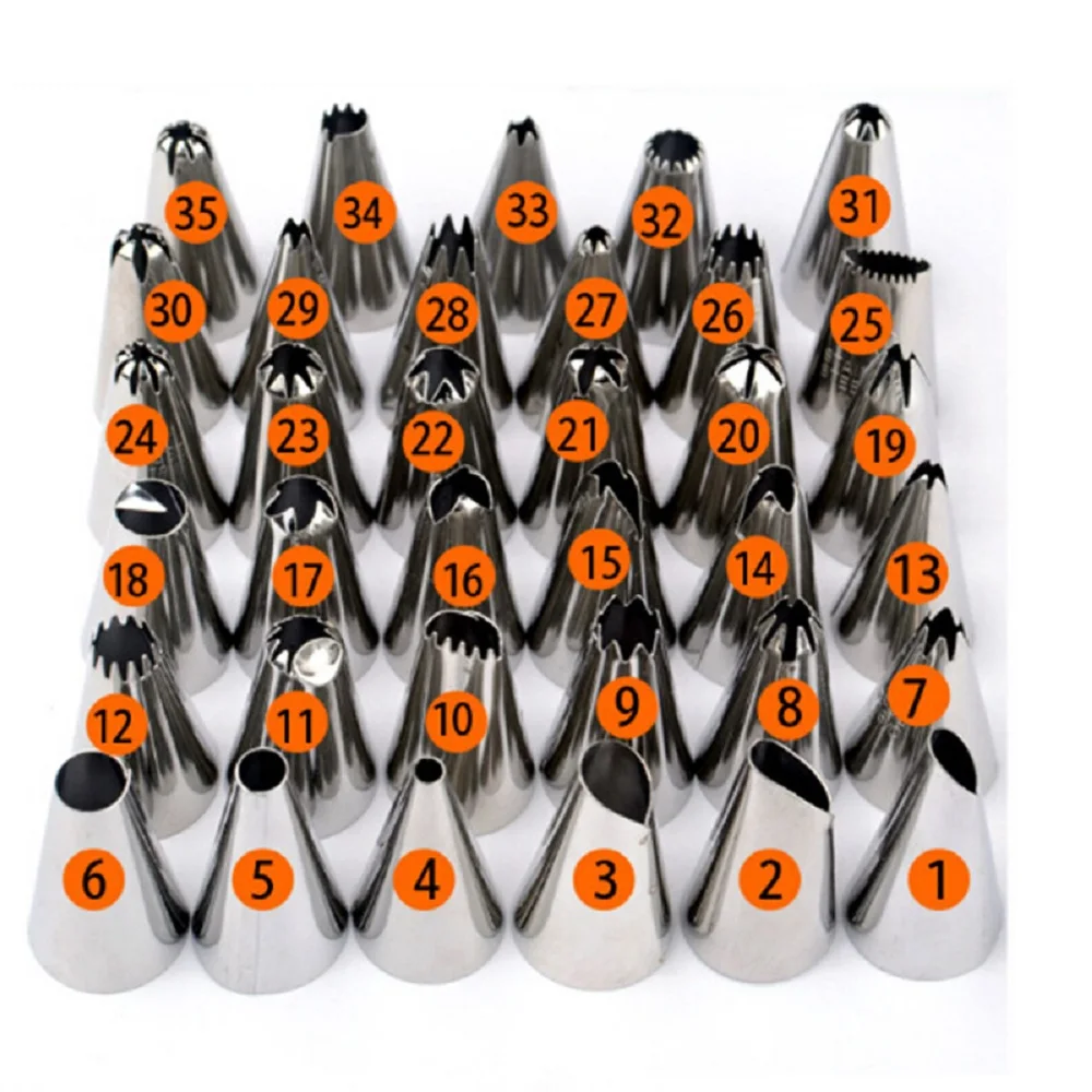 48Pcs Cake Decorating Gadget Set Stainless Steel Icing Piping Nozzles Petal Tip Shaped Bakery Pastry Cake Decor Baking Tools 48Pcs Cake Decorating Gadget Set Stainless Steel Icing Piping Nozzles Petal Tip Shaped Bakery Pastry Cake Decor Baking Tools