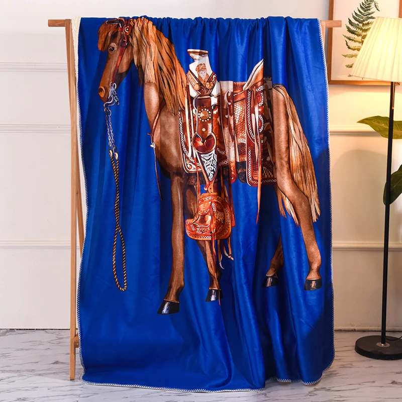 

Суперудобное мягкое Европейское модное одеяло серии с цифровым принтом, мягкое одеяло из кашемира ягненка, покрывало для дивана # a