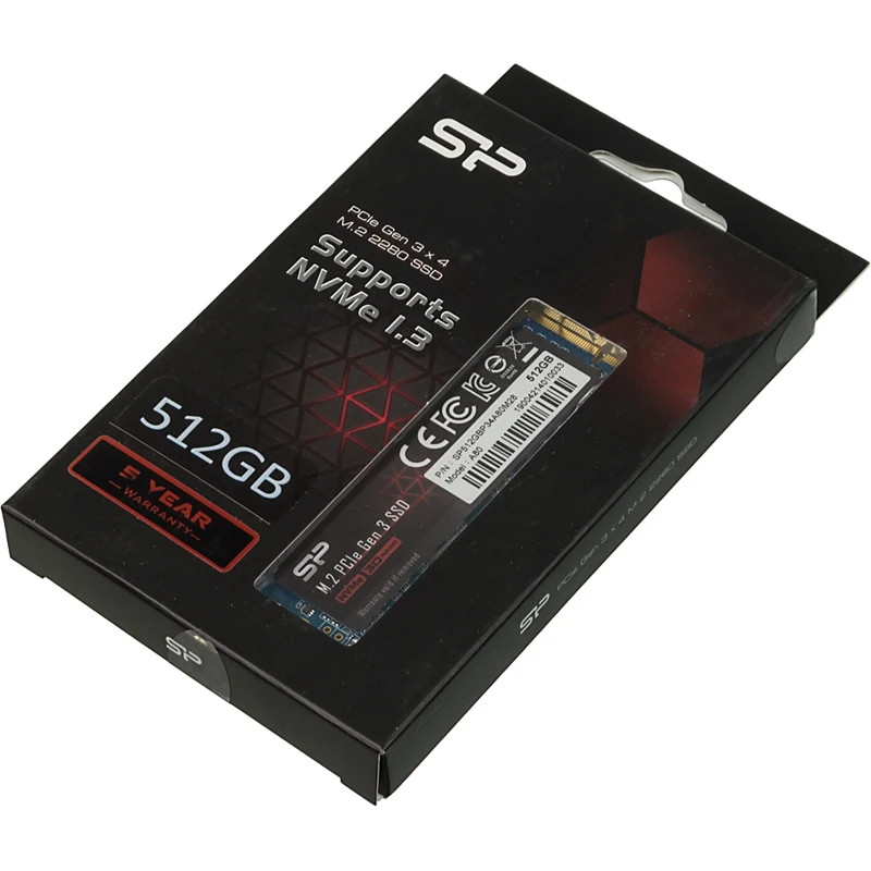 Накопитель SSD Silicon Power PCI-E x4 512Gb SP512GBP34A80M28 M-Series M.2 2280