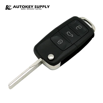 Per VW 3 pulsanti telecomando Flip Key Shell AutokeySupply AKVWF107 - Per VW 3 pulsanti telecomando Flip Key Shell AutokeySupply