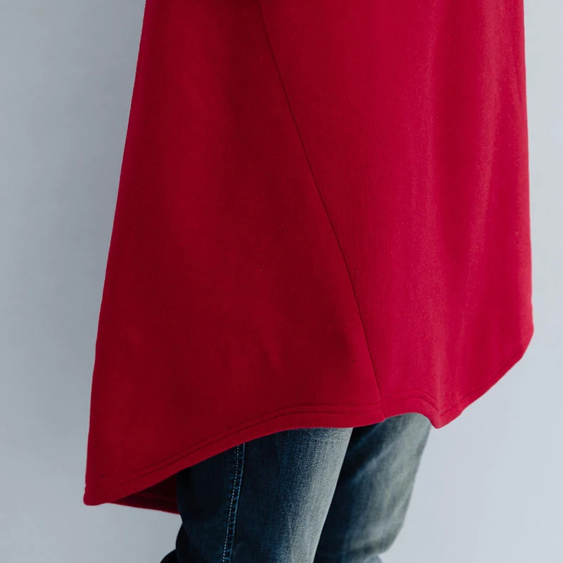 CHICEVER плюс бархат Женская толстовка Водолазка с длинным рукавом оверсайз Асимметричный Женский пуловер Мода осенняя одежда