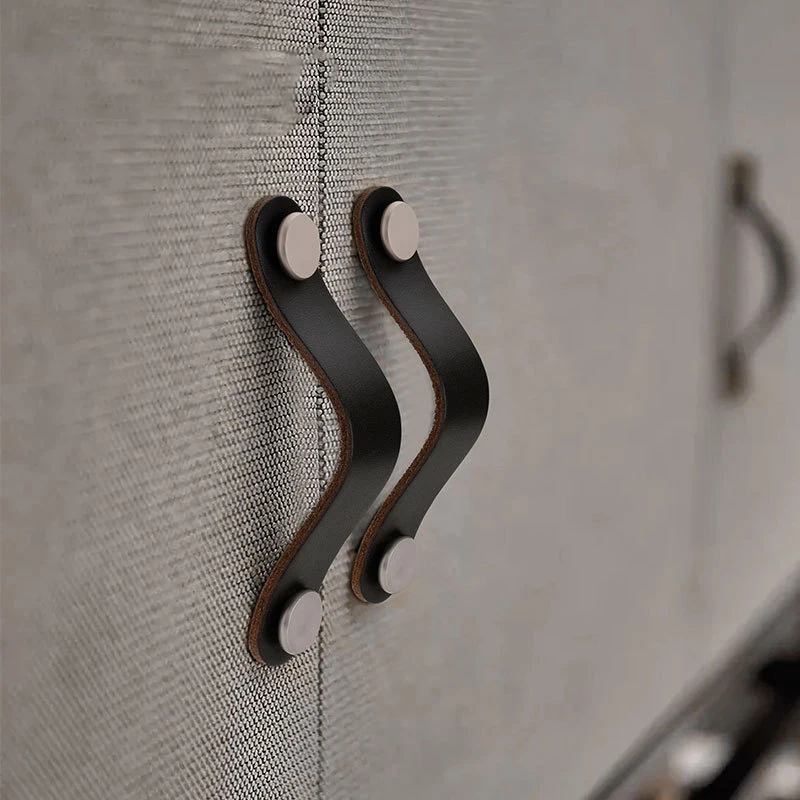 Декоративная ручка для мебели из натуральной кожи и ручки дверцы шкафа нагрудный