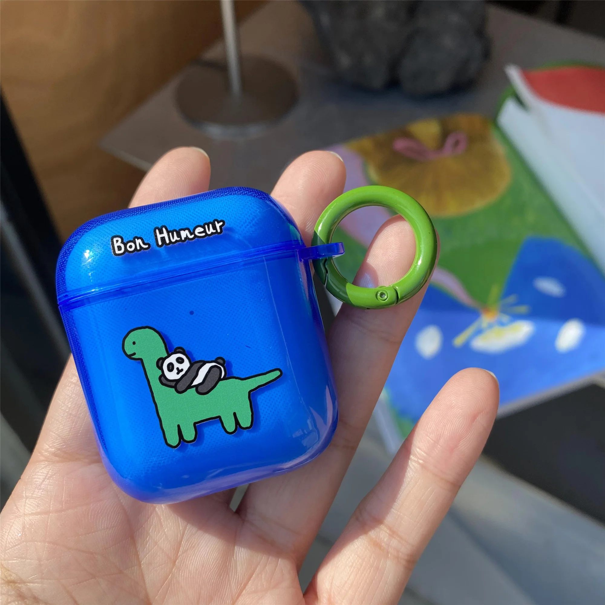 Dinosaur Panda Animal Blue Fluorescence Tpu Custodia Per Auricolare Bluetooth Per Airpods 3 Pro Custodie Per Apple Airpod 1/2 Cover Cuffie