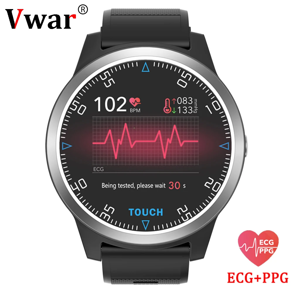 Vwar Смарт-часы ЭКГ PPG пульсометр кровяное давление Bluetooth Smartwatch спортивные фитнес-часы для мужчин и женщин наручные часы