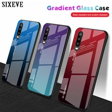Градиентный чехол для телефона из закаленного стекла для huawei P30 Pro P20 Lite mate 10 20 P Smart Honor 10 9 Lite Enjoy 7s Shock красочный чехол