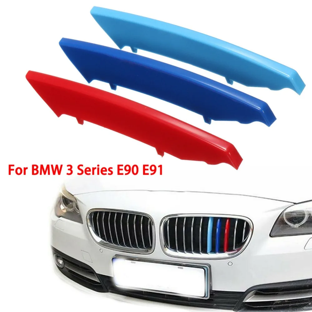 3 цвета M-Sport ноздри крышка полоса клип наклейка для BMW 3 серии E90 E91 04-08 украшения отделка наклейки аксессуары