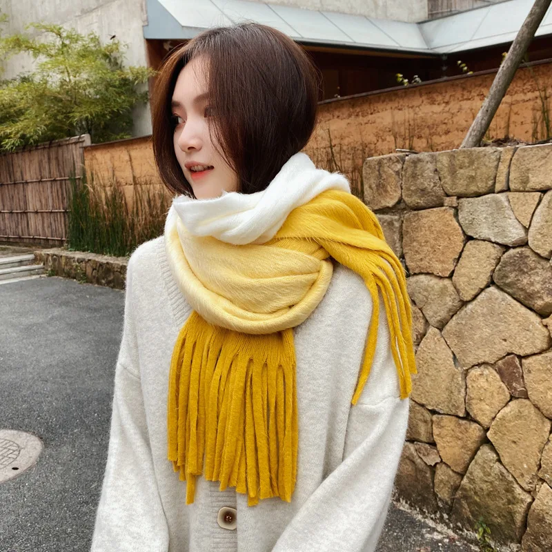 Bufanda invierno para mujer chales gruesos calientes envuelve para mujer bufandas sólidas manta calidad Pashmina D137