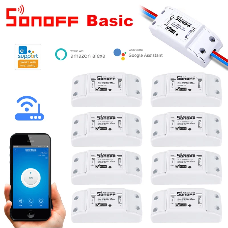 Беспроводной Выключатель Sonoff Basic R2 Wi-Fi выключатель сделай сам для умного дома