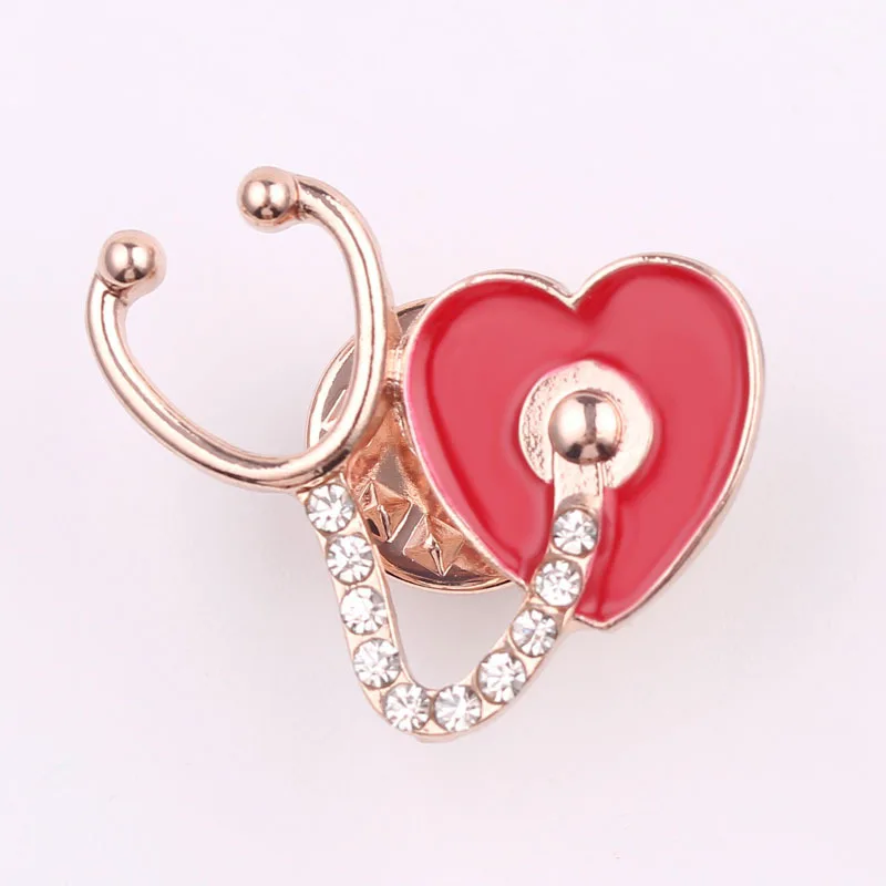 Elegant Heart-Shaped Medical Brooch Pin - Perfect