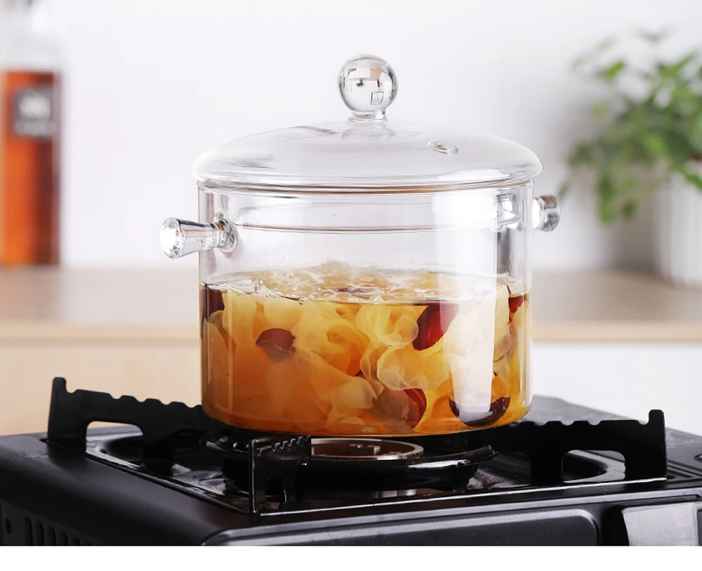 Прозрачная стеклянная кастрюля для супа электрическая керамическая плита