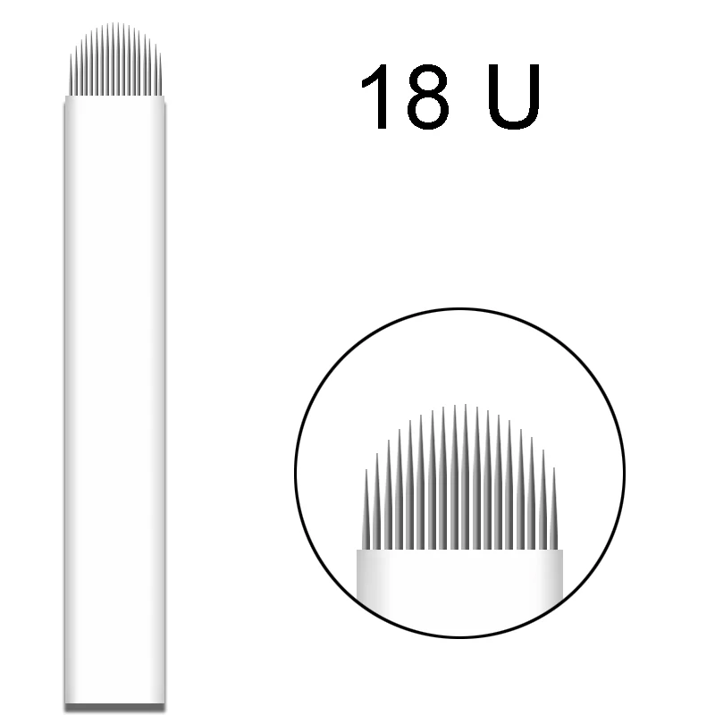 18U 0,25 мм 500 шт. игла для микроблейдинга 12 Pin Lamina Tebori 12 Flex Microblading 12 коническая плоская постоянная принадлежности для макияжа - Габаритные размеры: 18U