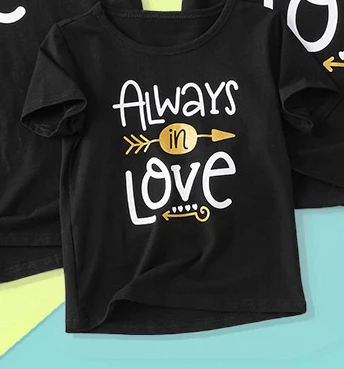 PatPat Always In Love; одинаковые футболки для семьи; летняя хлопковая Повседневная футболка с круглым вырезом; одежда для родителей и детей - Цвет: kid