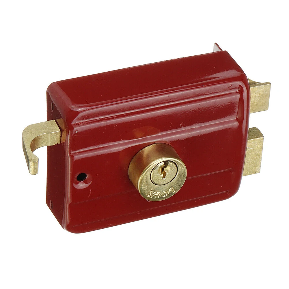 

Smooth Door Lock Heavy Duty Strong Red Bedroom Universal Home Security Accessory Indoor Professional Easy Install Anti Theft
