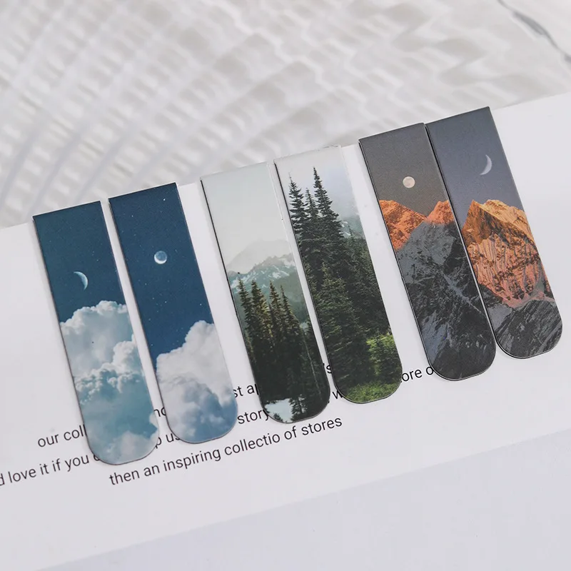 Exquisite Sunset Starry Sky Series Magnetic Bookmark Periodical Books Newspaper Warm Cloud Label School Office Supplies