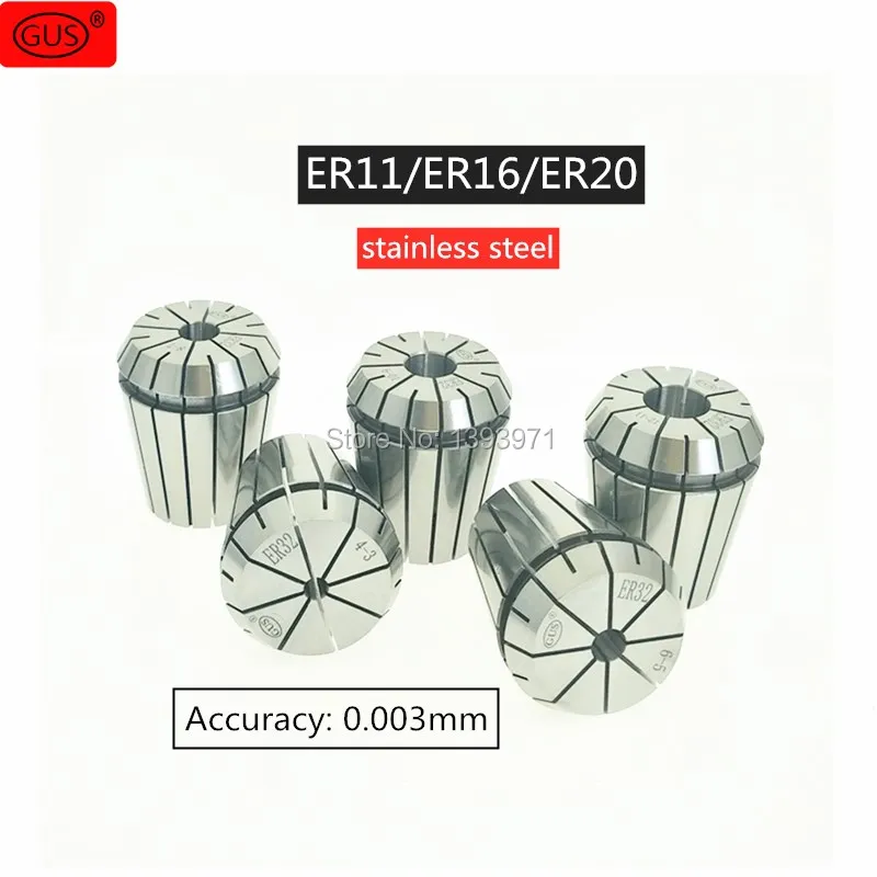 

GUS Stainless steel high-precision ER elastic collet ER11 ER16 ER20 anti-rust collet Accuracy 0.003