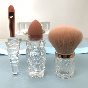 

New fashion cute three-stage removable makeup brush three-in-one mixed portable foundation lip gloss blush makeup brush