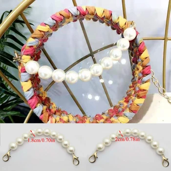 

Pearl Beaded Short Bag Straps Elegant Sweet Women Diy Detachable Bags Chain Short Shoulder Belt Purse Handle Bag Accessories