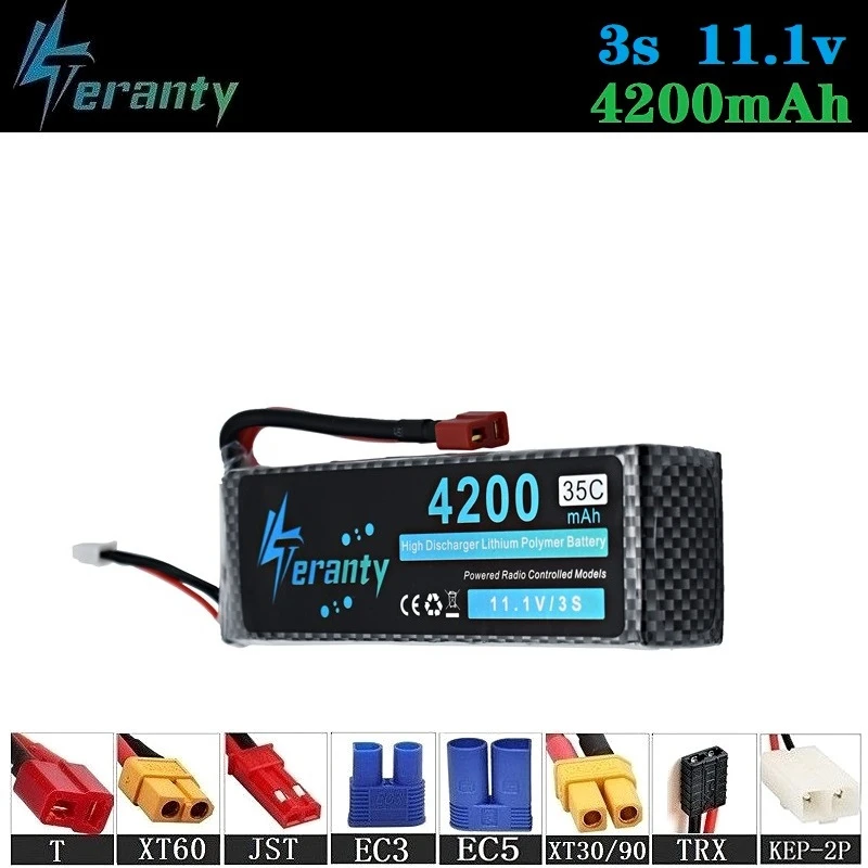 

100% Capacity 3S 11.1v 4200mAh 35C LiPo Battery For RC Drone RC Cars RC Robots RC Boats toy 11.1v Rechargeable Lipo Battery 2pcs