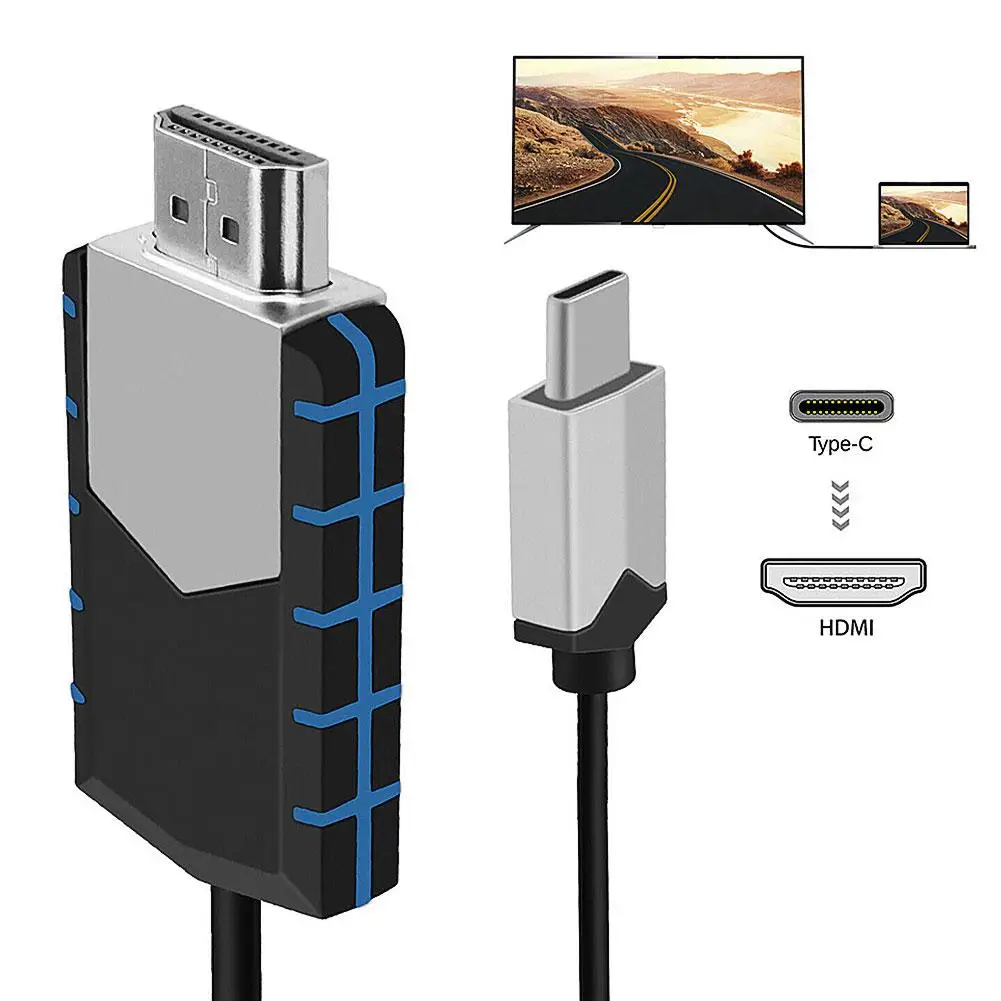 Горячая Распродажа, 10 см Тип C к HDMI 4K адаптер конвертер кабель для Macbook Dell XPS Chromebook