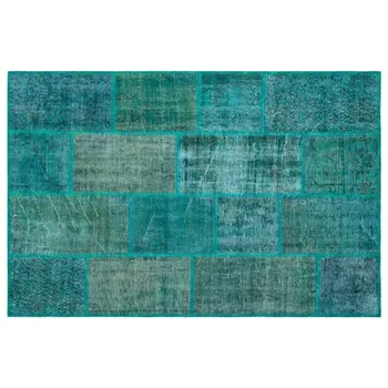 

Handmade Turquoise Vintage Overdyed Patchwork Area Rug 120x180 Cm-3'11''X5'11''