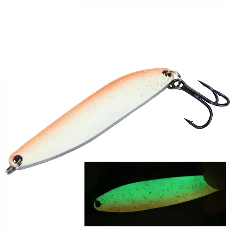 5pcs lot 6.5cm 13g Metal Sequin Spinner Noctilucence Luminous Fishing Lures Jig Bait with Box