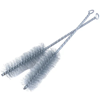 

New 31cm Long 25mm Diameter Stainless Steel Wire Tube Cleaning Brush 2 Pcs
