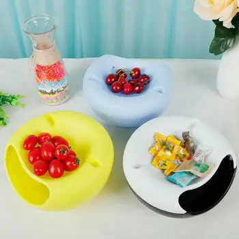 

Household Colors Lazy Snack Bowl Plastic Double-Layer Snack Storage Box Bowl Fruit Bowl And Mobile Phone Bracket Chase Artifact