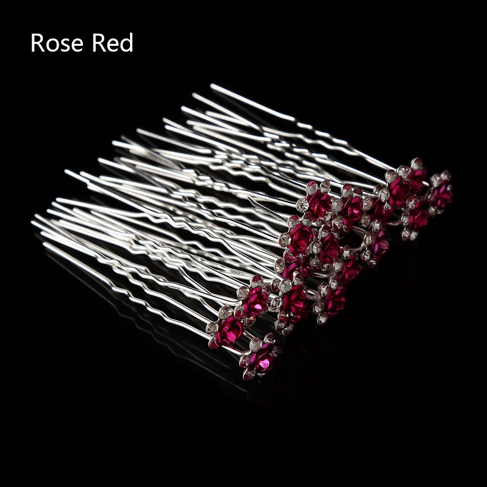 50/20 pcs/pack Women Flowers Hairpin Stick Wedding Bridal Crystal Flowers Hairpin U Shaped Hair Clip Hair Accessories Wholesale small hair clips Hair Accessories