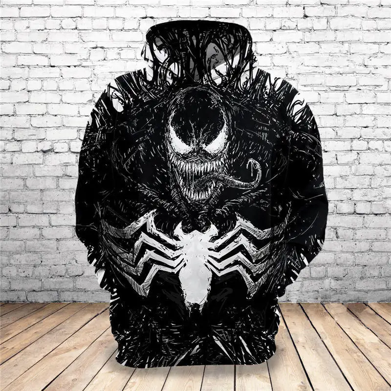 Горячая новинка Толстовка индивидуальный дизайн Venom 3D толстовки с принтом уникальные пуловеры топы мужская одежда Прямая поставка F76 - Цвет: F65