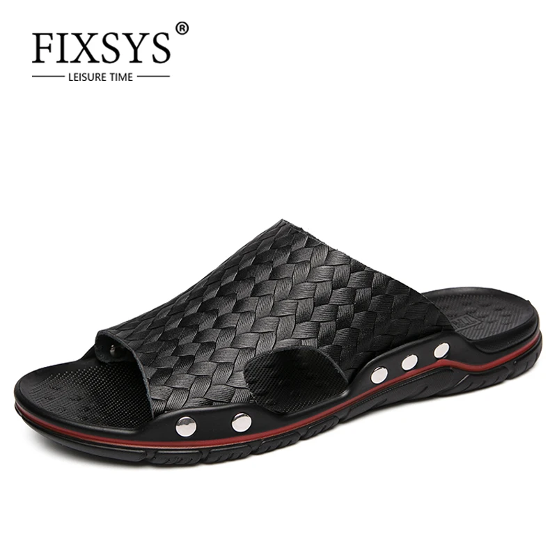 FIXSYS модные легкие мужские пляжные шлепанцы летние анти-антискользящим покрытием