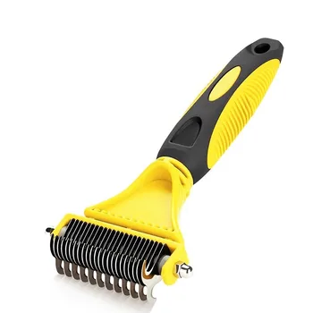 

Benepaw Safe Dog Dematting Comb Pet Hair Brush Grooming 2 Sided Professional Undercoat Rake For Easy Mats & Tangles Removing Cat