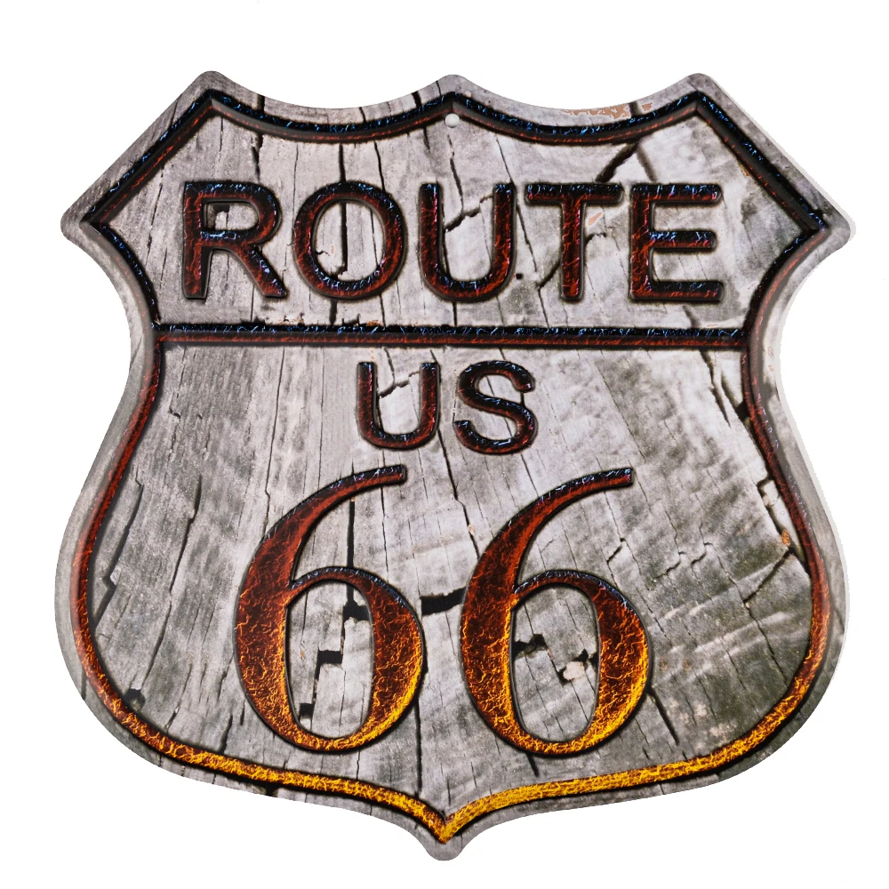 Dl-route 66 материнская дорога дерево шоссе щит металлический знак