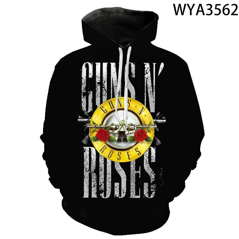 Толстовки с 3D принтом Guns N Roses Band для мужчин и женщин детские толстовки забавными