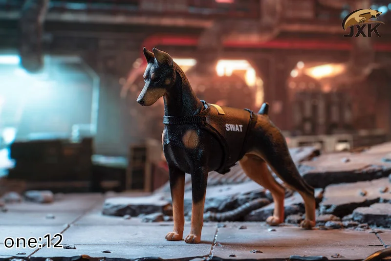 JXK022 1/12 Scale Mr.Z Scene Animal Police Dog Doberman
