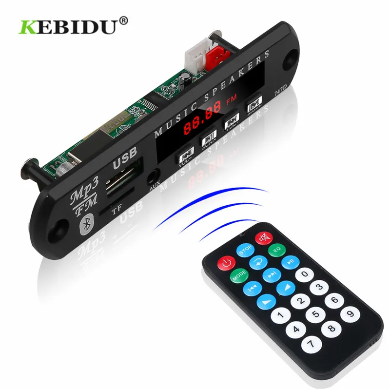 KEBIDU Handsfree Bluetooth MP3 плеер декодер плата 3 5 AUX Mp3 FM TF USB автомобильный комплект В/12 В для
