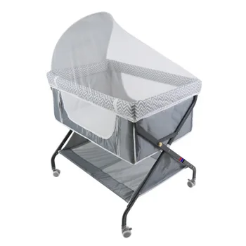 

Fast delivery! Outdoor folding portable mosquito net crib roller iron tube Oxford cloth baby crib