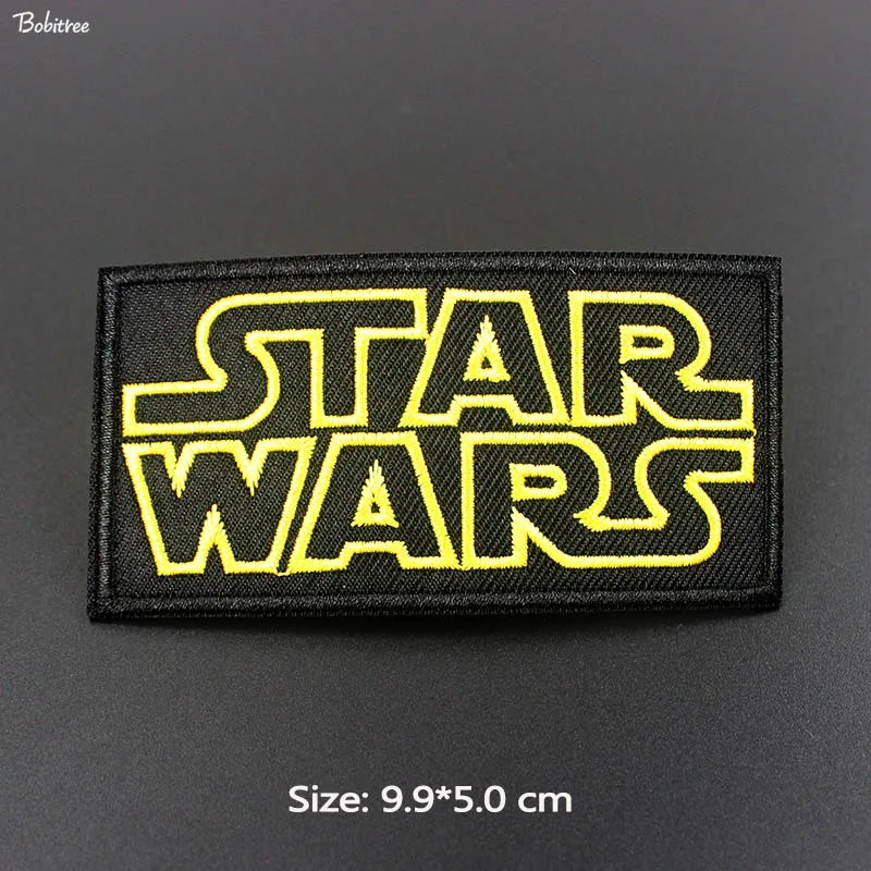 Желтый и надписью «Star wars» термонаклейки передачи для Костюмы джинсы модные детские толстовки с капюшоном значки вышитые наклейки для аппликаций