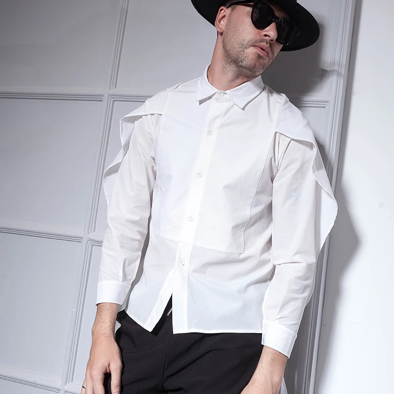 Мужская рубашка с длинным рукавом накидка индивидуальный стилист|Повседневные
