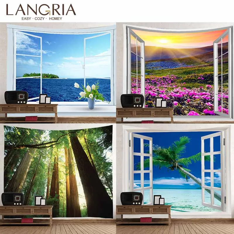 Langria Tapestry Wall Hanging Wall Tapestry with Nature Printing Home Decorations for Living Room Bedroom Decor