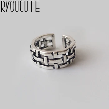 

Bohemian Vintage 925 Sterling Silver Hollow Round Rings For Women Gifts Girls Open Retro Antique Rings Wedding Jewelry