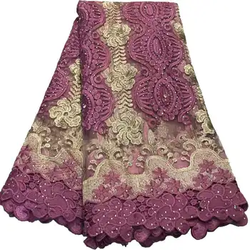 

2019 High Quality African Lace Fabric Applique Lace French Tulle Lace Fabric For Nigerian Wedding Dress 01