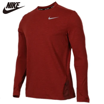 

Original NIKE Red AS M NK SPHR ELMNT TOP CRW LS 100% cotton Soft Tshirts Comfortabe Clothing Limited Sale