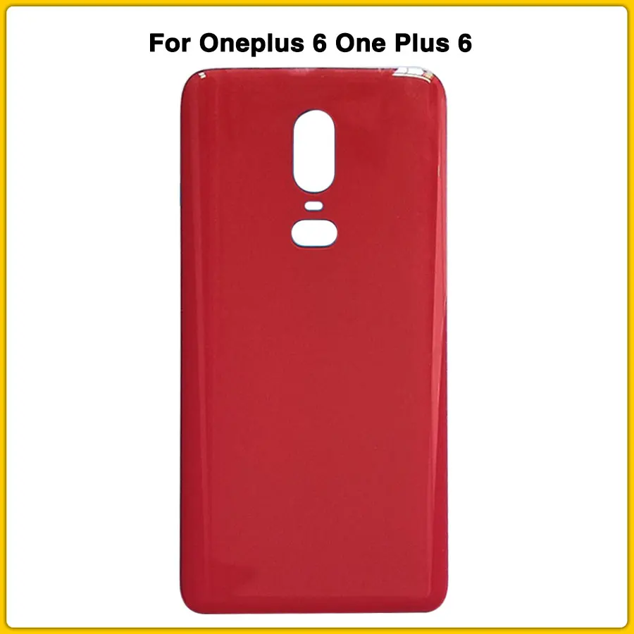 Чехол на заднюю панель для Oneplus 6 One Plus 6 Батарейная дверь настоящая задняя крышка Стекло запасные части с наклейкой
